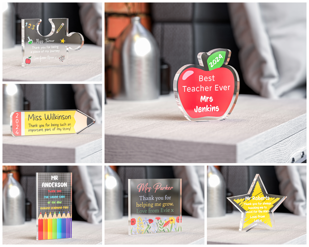 Personalised Teacher Appreciation Acrylic Plaque | 6 Unique Styles