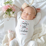 Personalised Valentine's Baby Outfit (Babygrow Sleepsuit Vest Bib | Mummy's/ Daddy's Little Valentine )