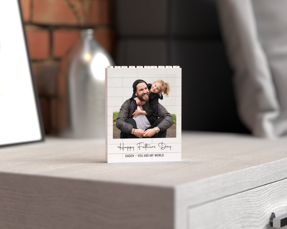 Personalised Father’s Day LEGO® Compatible Photo Block – Custom Daddy & Me Gift