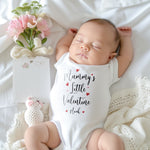 Personalised Valentine's Baby Outfit (Babygrow Sleepsuit Vest Bib | Mummy's/ Daddy's Little Valentine )