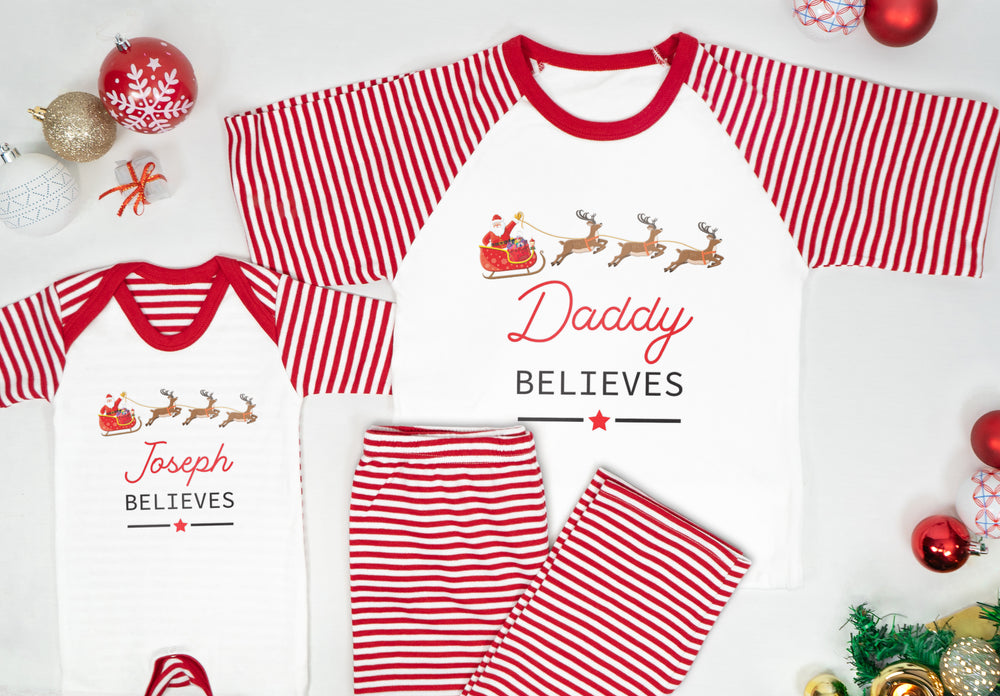 Personalised matching family Christmas pyjamas - Initial with antlers