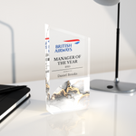 Personalised Acrylic Trophy Award – Custom Corporate Recognition Gift with Marble Base