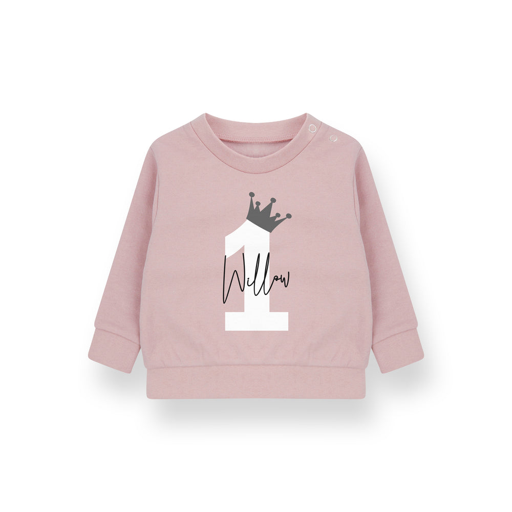 Personalised Kids Birthday Sweatshirt – Custom Name & Age Print