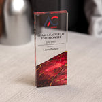 Custom Acrylic Award | Personalised Rectangle Trophy with Marble Base | Modern Staff & Team Trophies