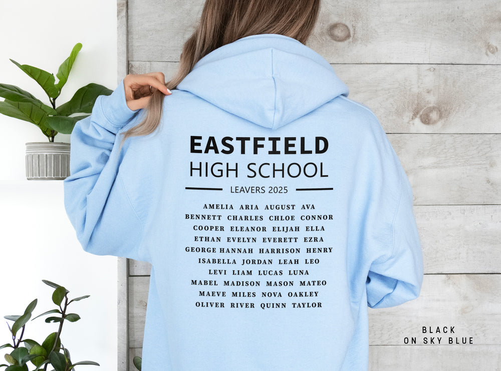 School Leavers Hoodie - Featuring School Name, Leavers 2025 Style C