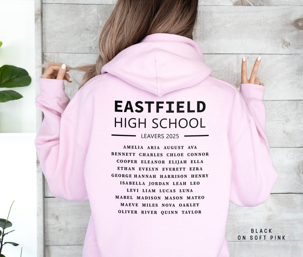 School Leavers Hoodie - Featuring School Name, Leavers 2025 Style C