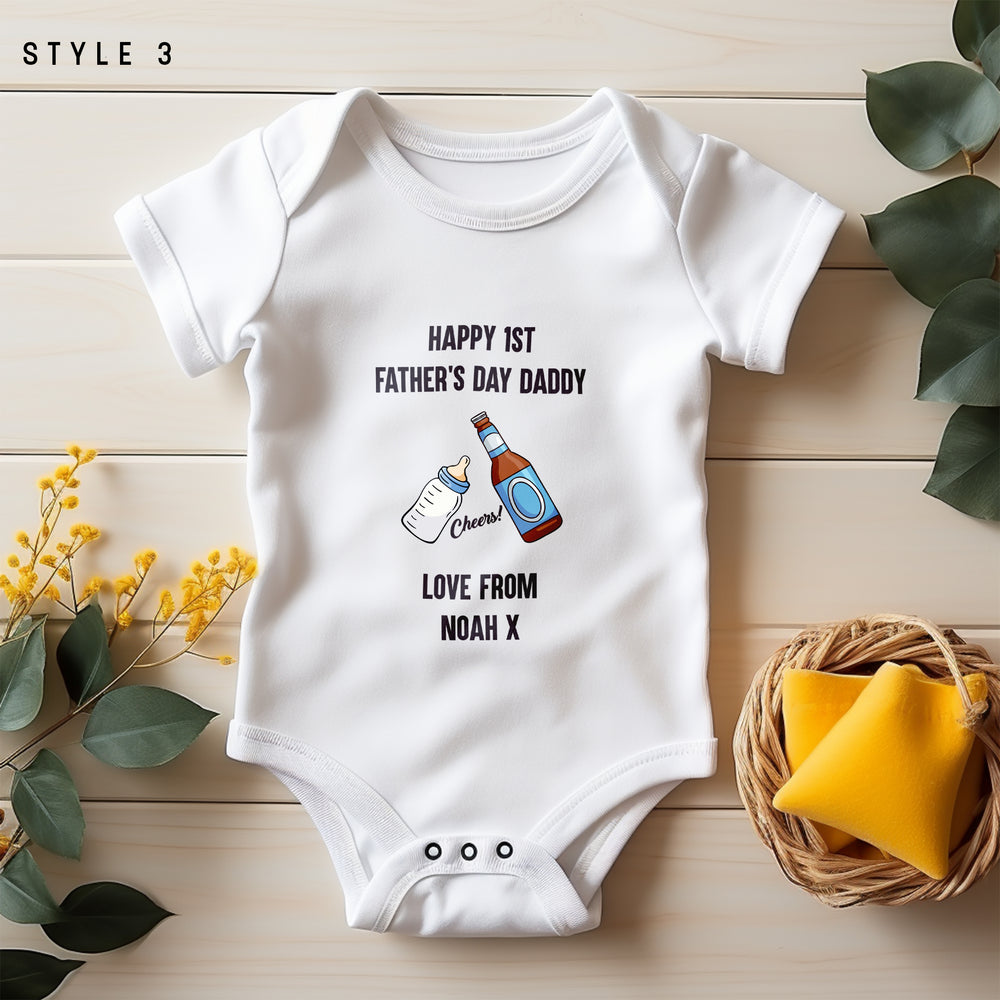 Personalised Father's Day Baby Vest – Soft Cotton, Ideal Gift for New Dad