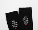 Best Match Ever Personalised Valentine's Day Socks, Custom Dating App Socks, Funny Gift for Couples, Hinge, Tinder, Grindr Inspired
