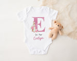 Personalised Pink / Blue Rabbit Initial Babygrow/Sleepsuit