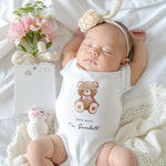 Personalised Baby Grow & Bib Set – Adorable Teddy Bear Design