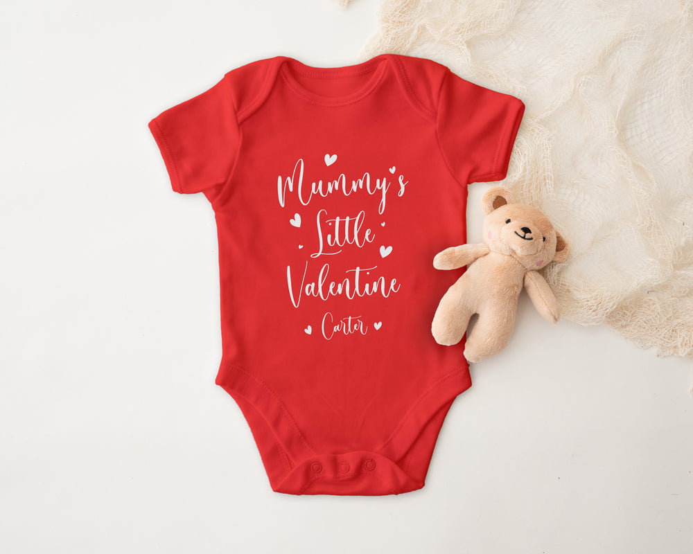 Personalised Valentine's Baby Outfit (Babygrow Sleepsuit Vest Bib | Mummy's/ Daddy's Little Valentine )