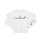 Personalised "I Wear My Heart on My Sleeve" Sweatshirt – Custom Names on Sleeve