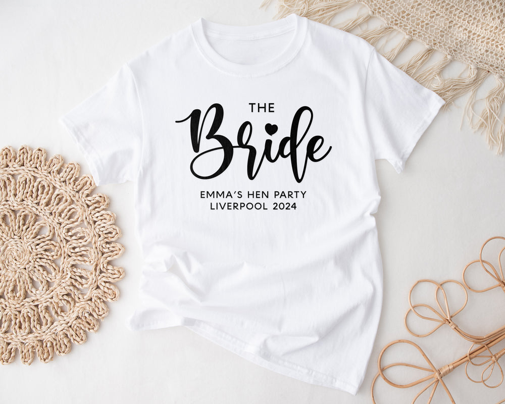 Personalised Hen Party T-Shirts – Custom Bride Squad & Bridesmaid Shirts (Style 3)