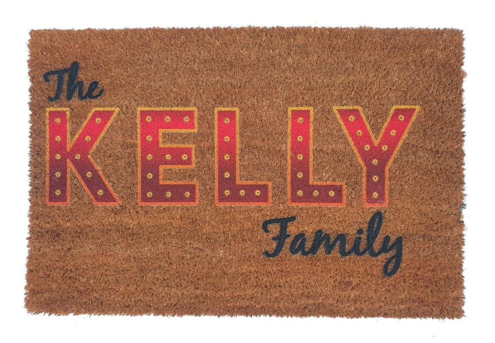Step into warmth and character with our "The Kelly Family" Personalised Indoor Door Mat! 🏠