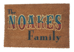 Personalised 'The Noakes Family' Coir Doormat with Vintage Lettering