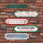 🎄 Customizable Christmas Family Sign - Personalised Surname Xmas Weatherproof Sign 🏠