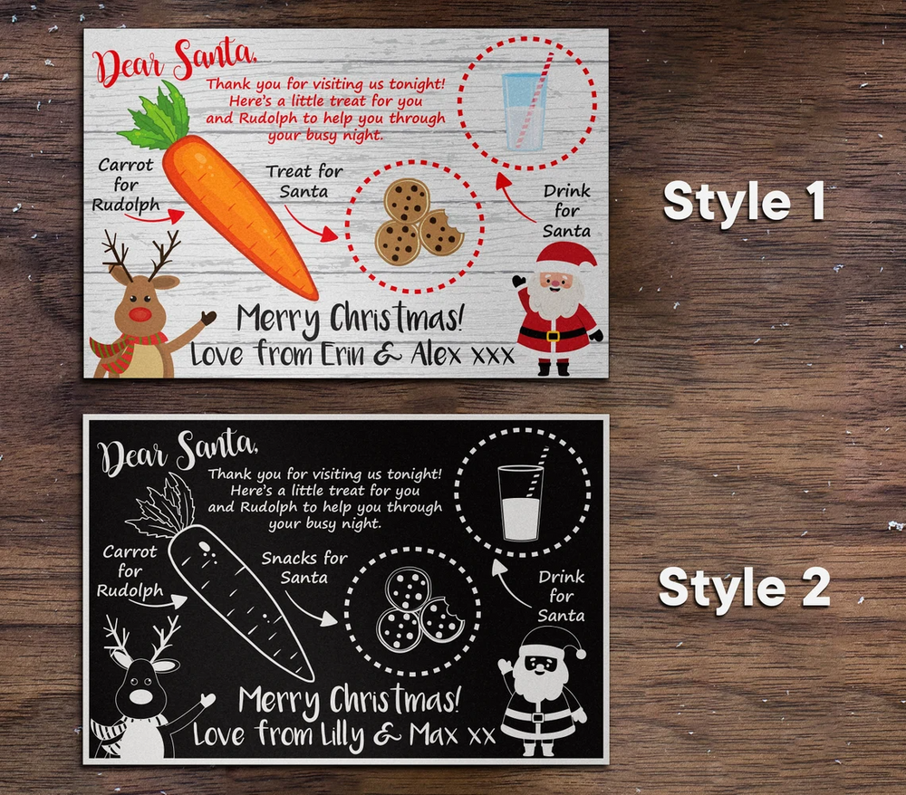 Personalised Christmas Eve Treat Board for Santa & Rudolph, Custom Santa Treat Tray 🍪🥛