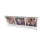 Personalised Triple Collage Family Photo Block Printed, Glass Like Plaque With Custom Message or Names, a triple Photo Gift