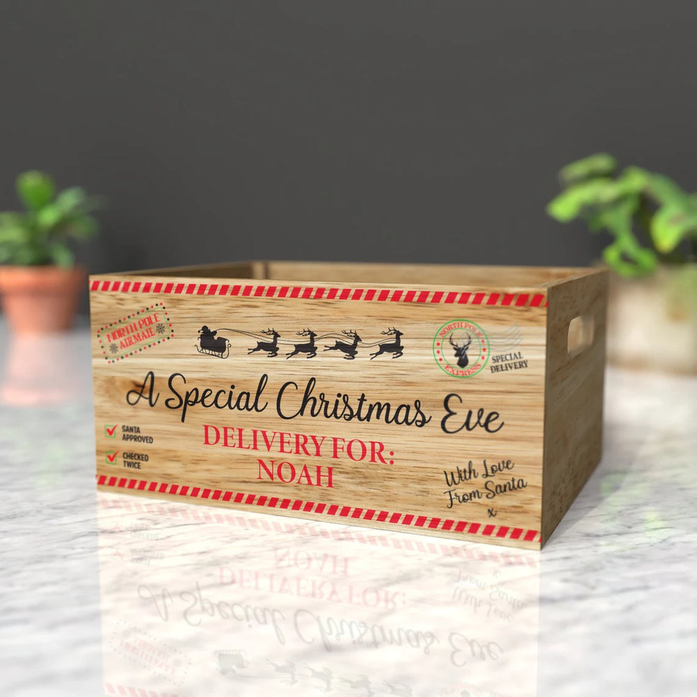 Personalised Christmas Eve Keepsake Crate - Custom Festive Xmas Eve Box 🎄🌟