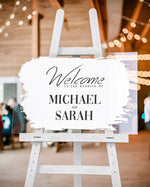Personalised Wedding Signage | Vibrant HD Print | Crystal Clear Acrylic | Choice of 9 Brushstroke Colours, Wedding Welcome Date Reception