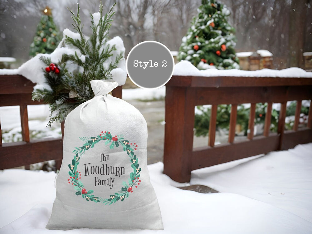 ✨Personalised Christmas Gift Sacks - Custom Santa Sack Decorations - Festive Gift Bags 🎅🎄