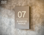 Contemporary Modern Metal House Number Sign Printed Address Signage – Black, Grey or White - Multiple Sizes Available with Hidden Fixings