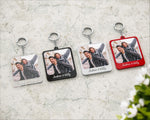 Personalised Photo Keyring with Custom Text & Image - Detachable Metal Car Keychain Ring
