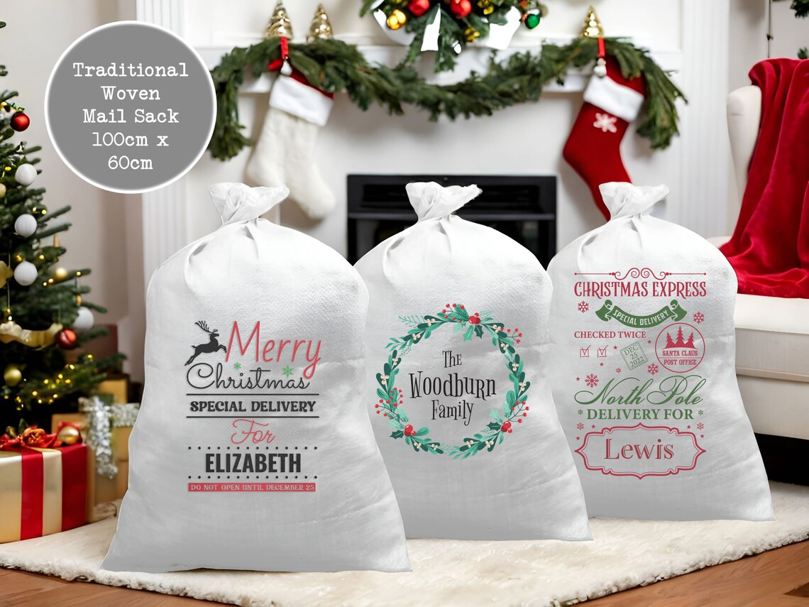 ✨Personalised Christmas Gift Sacks Custom Santa Sack