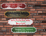 Personalised Traditional Handmade Festive Christmas Metal Family Street Railway Sign