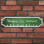 Personalised Traditional Handmade Festive Christmas Metal Family Street Railway Sign