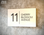 Contemporary Modern Metal House Number Sign Printed Address Signage – Black, Grey or White - Multiple Sizes Available with Hidden Fixings