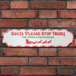 Personalised Traditional Handmade Festive Christmas Metal Family Street Railway Sign