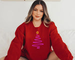 Neon Style Festive Sweatshirt! Christmas sweatshirt, Cute Christmas Tree Shirt, Holiday Top, Women's Christmas Parties, Modern Xmas Jumper