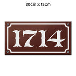 Traditional Personalised French Enamel Vintage Themed Acrylic House Door Number Sign Plaque