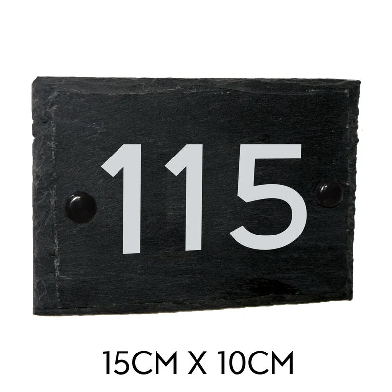 Rustic Slate House gate sign plaque door number personalised name plate