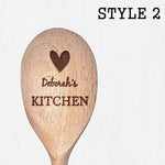 Personalised Wooden Mixing Spoon /  Beech Wood Cooking Utensil, any text or message can be engraved, gift for any occasion