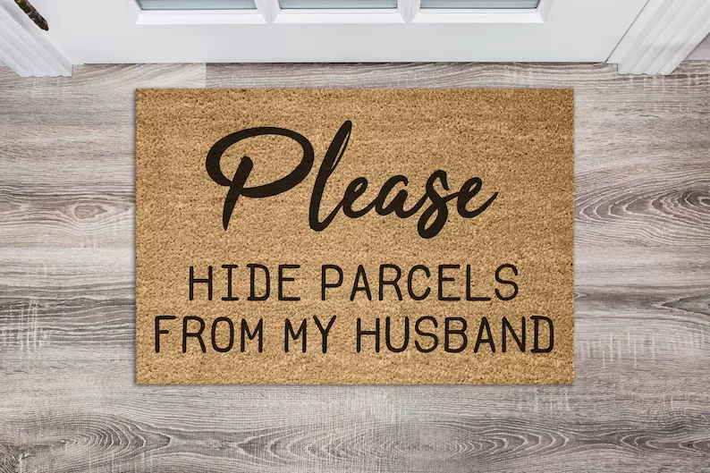 Please Hide Parcels - Humorous Personalised Doormat