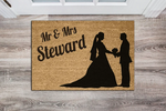 Mr & Mrs Steward Personalised Wedding Coir Doormat