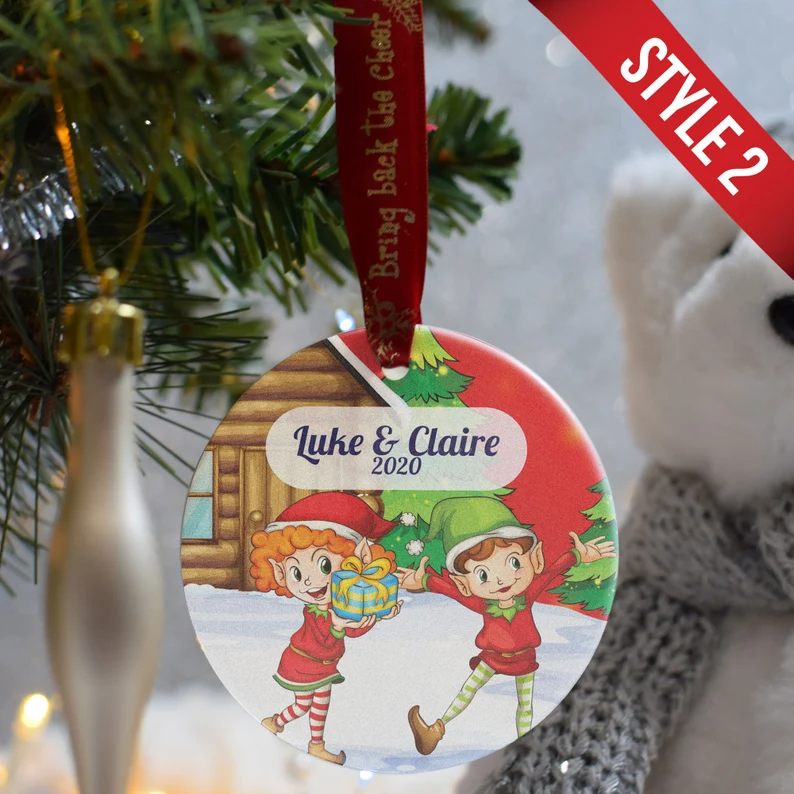 Personalised Ceramic Christmas Bauble - Handcrafted Festive Decor with 8 Unique Designs 🎄✨