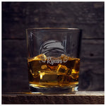 Personalised Festive Whiskey Glass, Custom Text Laser-Engraved, Premium Round Christmas Spirits Glassware 🥃🎄