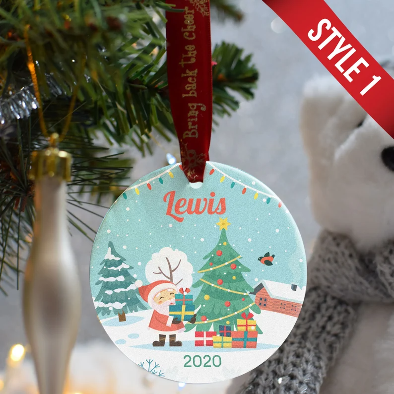 Personalised Ceramic Christmas Bauble - Handcrafted Festive Decor with 8 Unique Designs 🎄✨