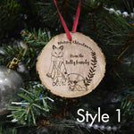 🎄 Personalised Rustic Wooden Log Christmas Ornaments - Authentic Engraved Keepsakes 🎁
