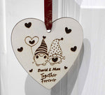 Personalised Valentine’s Door Hanger, An Engraved Wooden heart shaped Door Hanger, Lovers hanging Valentines Day, Lovers gift token.