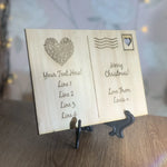 Personalised Wooden Mothers Day Postcard Engraved Keepsake, Mothering Sunday Gift