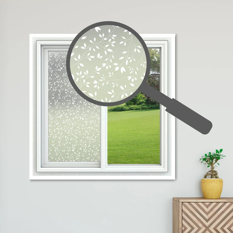 Privacy Frosted Window Film Floral F