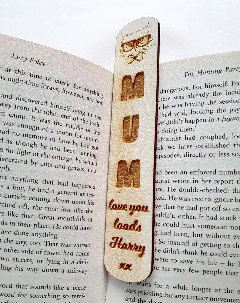 Personalised Wooden Bookmark Mothers Day Gift, Birthday, Anniversary Present, Mums Reading Gift Custom Book Mark