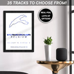 Genuine Gold Foiled Personalised formula 1 track print / race circuit print / Framed or Unframed / Racing gift / New home F1 lover gift