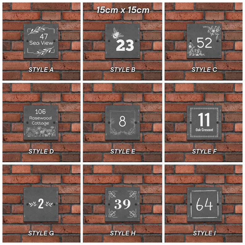 Rustic Slate Door Number, Slate Gate Sign Plaque, Stone Home number + Name Sign, Personalised bespoke slate name door plates