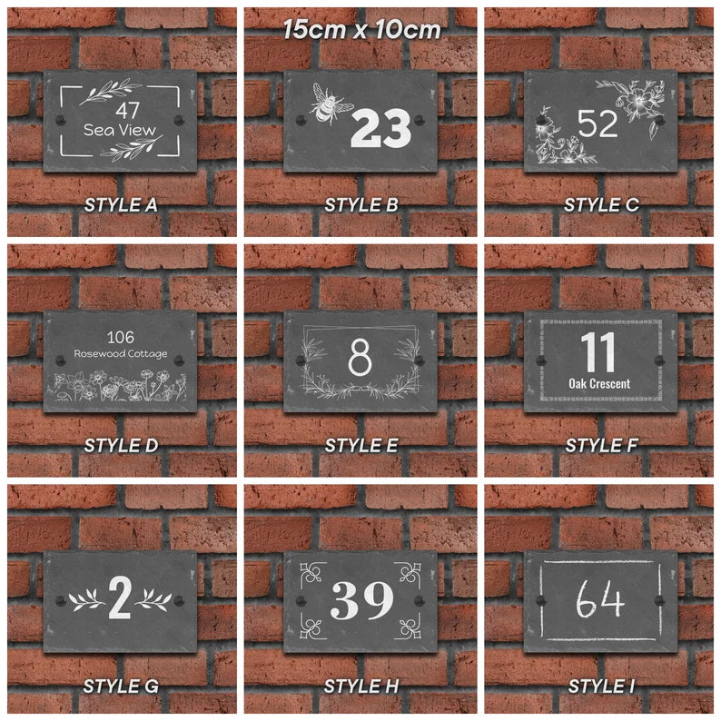 Rustic Slate Door Number, Slate Gate Sign Plaque, Stone Home number + Name Sign, Personalised bespoke slate name door plates