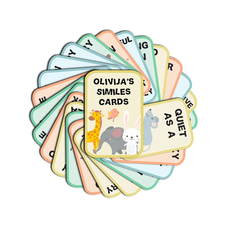 Children's Personalised Learning similes Cards Educational Gift
